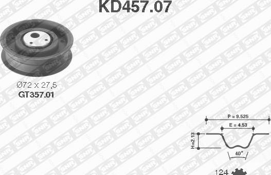 SNR KD457.07 - Комплект ремня ГРМ parts5.com