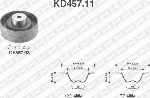 SNR KD457.11 - Set curea de distributie parts5.com