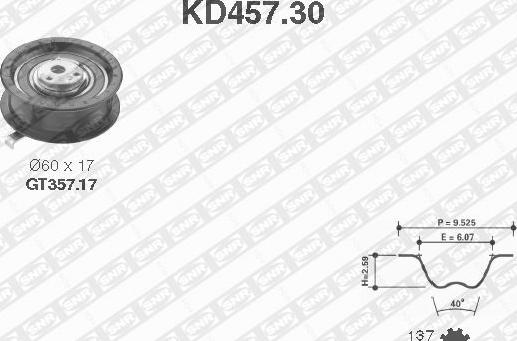 SNR KD457.30 - Juego de correas dentadas parts5.com