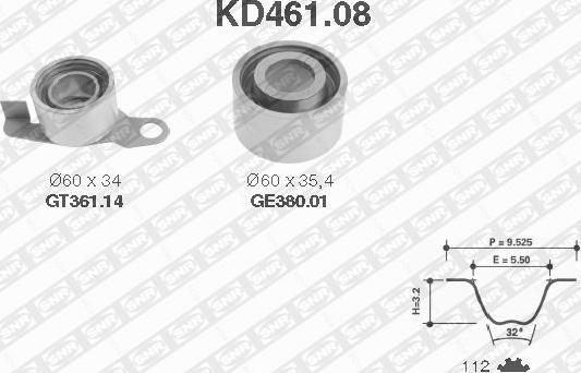 SNR KD461.08 - Juego de correas dentadas parts5.com