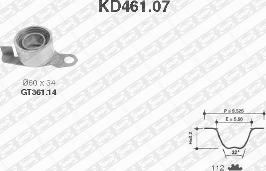 SNR KD461.07 - Juego de correas dentadas parts5.com