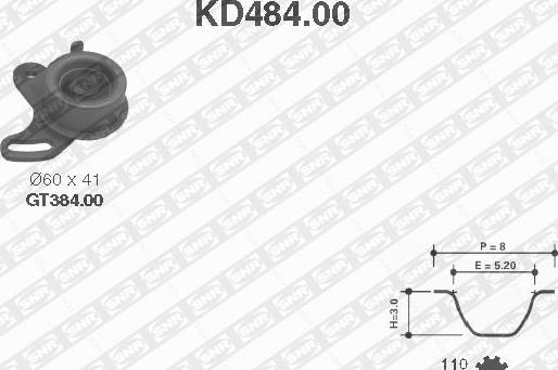 SNR KD484.00 - Set curea de distributie parts5.com