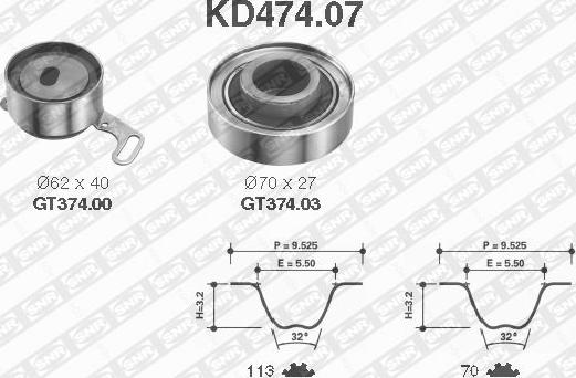 SNR KD474.07 - Sada rozvodového řemene parts5.com