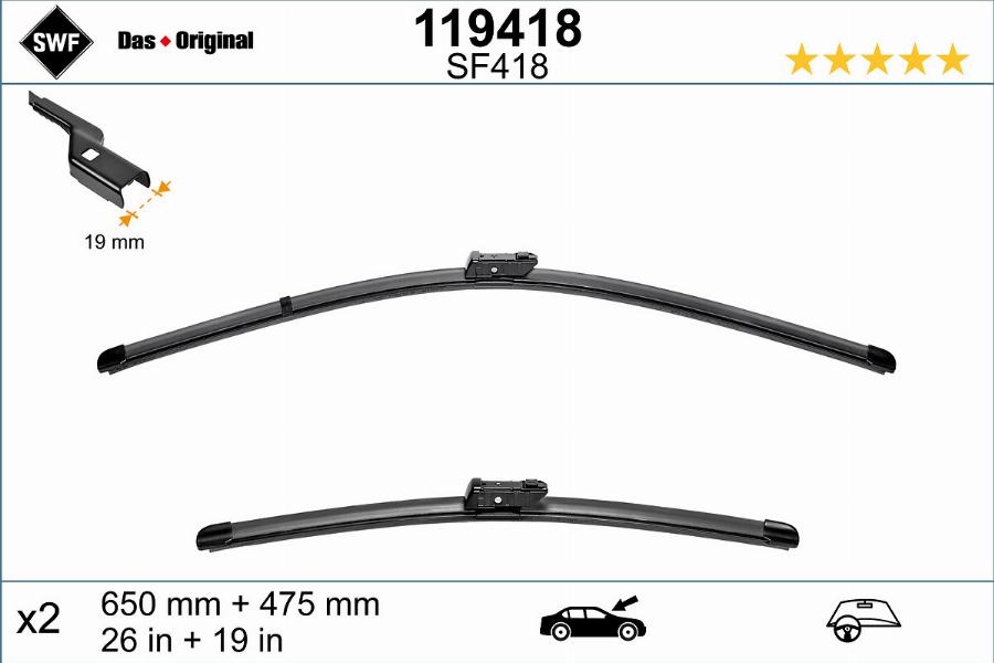 SWF 119418 - Lamela stergator parts5.com