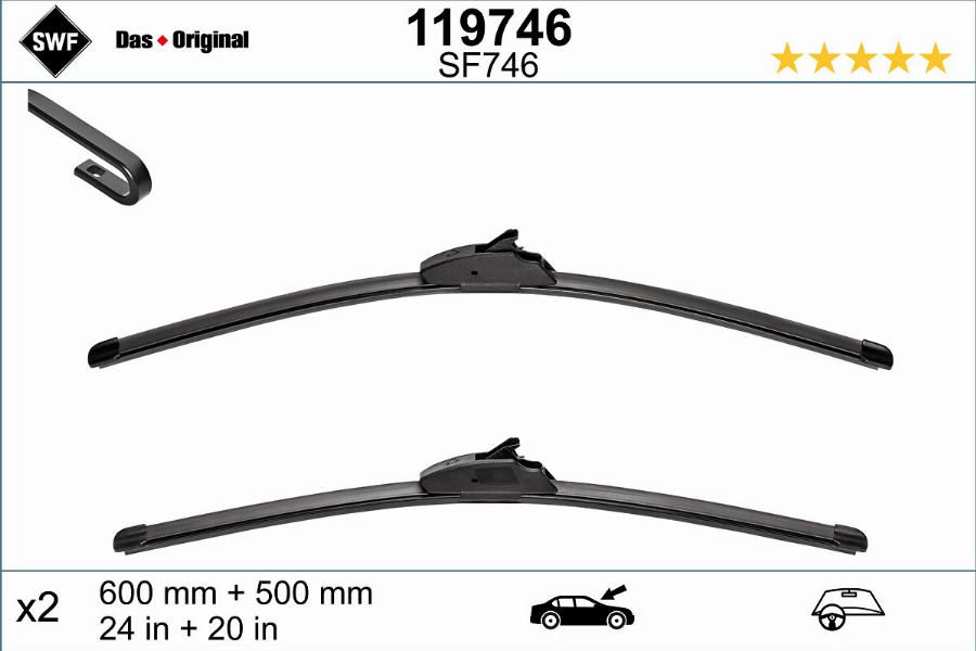 SWF 119746 - Metlica brisalnika stekel parts5.com