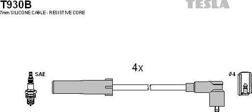 TESLA T930B - Komplet vodova paljenja parts5.com