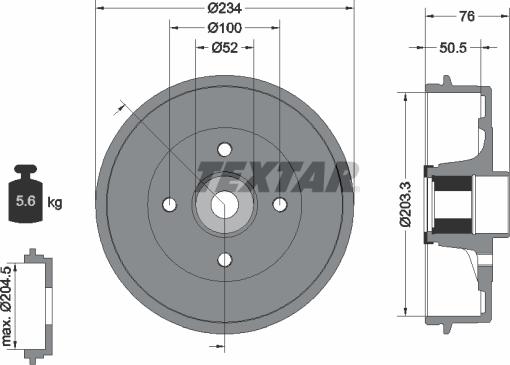 Textar 94042400 - Brzdový bubon parts5.com