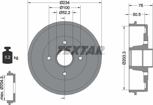 Textar 94019700 - Bremstrommel parts5.com