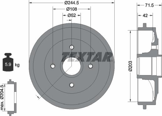 Textar 94026600 - Fren kampanası parts5.com