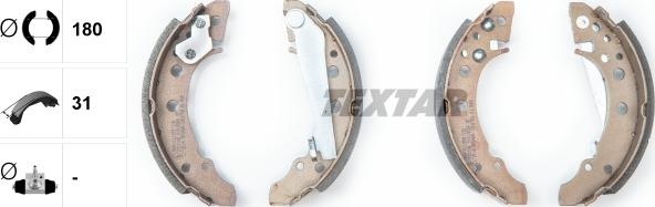 Textar 91018200 - Sada brzdových čeľustí parts5.com