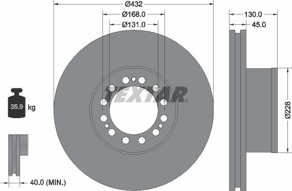 Textar 93087200 - Disque de frein parts5.com