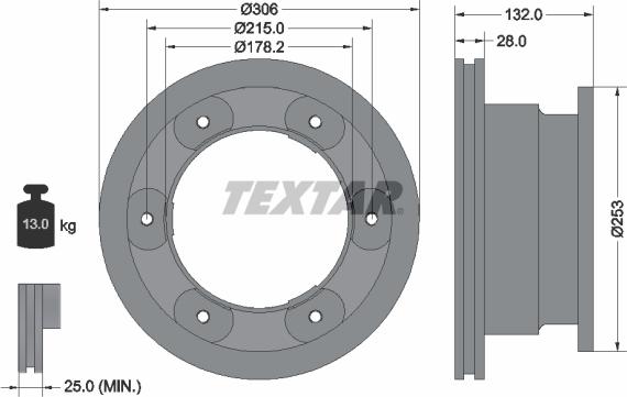 Textar 93177703 - Спирачен диск parts5.com