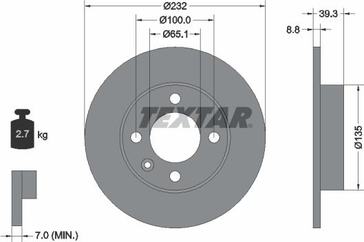 Textar 92098203 - Fren diski parts5.com