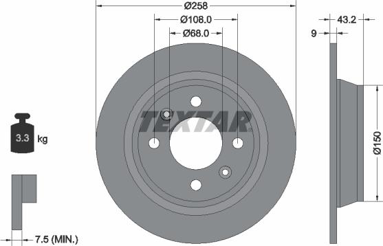 Textar 92048500 - Féktárcsa parts5.com