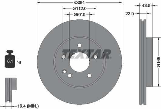 Textar 92059405 - Δισκόπλακα parts5.com