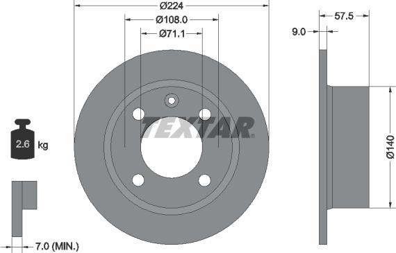 Textar 92059700 - Brake Disc parts5.com