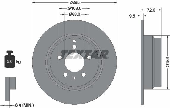 Textar 92066803 - Disc frana parts5.com