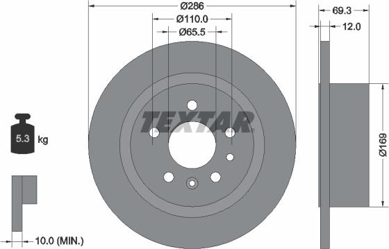 Textar 92067003 - Kočni disk parts5.com