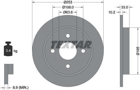 Textar 92088403 - Brake Disc parts5.com