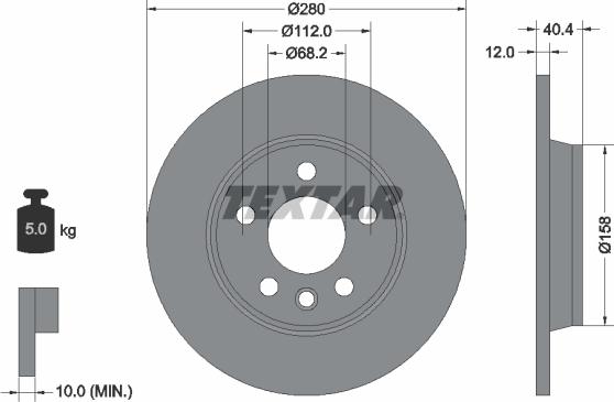 Textar 92083903 - Brzdový kotouč parts5.com