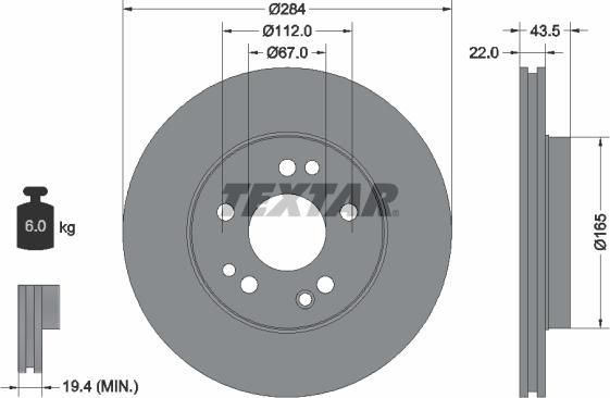 Textar 92031900 - Δισκόπλακα parts5.com