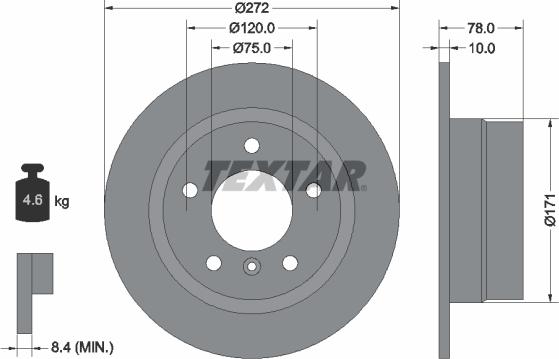 Textar 92072303 - Féktárcsa parts5.com