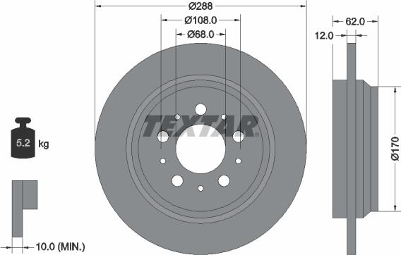 Textar 92149203 - Disc frana parts5.com