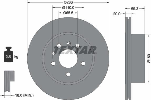 Textar 92144900 - Kočni disk parts5.com