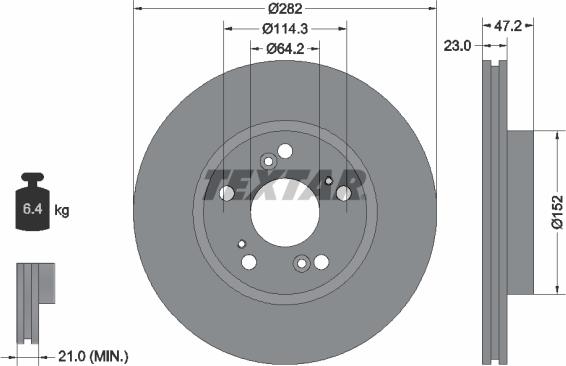 Textar 92144403 - Disco de freno parts5.com