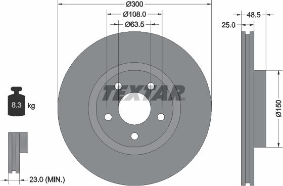 Textar 92141305 - Disco de freno parts5.com