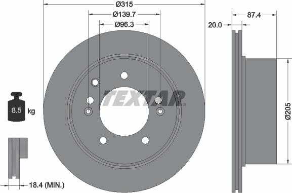 Textar 92147400 - Disco de freno parts5.com