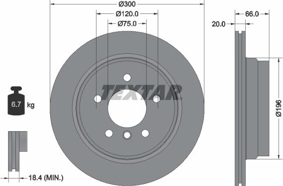 Textar 92154903 - Brake Disc parts5.com