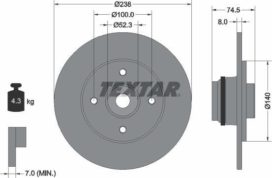 Textar 92154003 - Brake Disc parts5.com