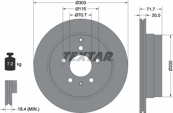 Textar 92165503 - Disc frana parts5.com