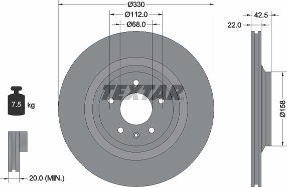 Textar 92160403 - Brake Disc parts5.com