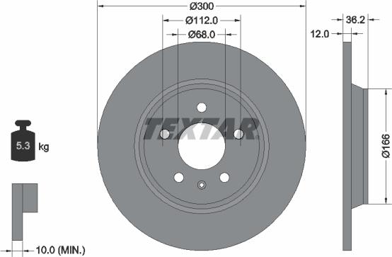 Textar 92160103 - Disco de freno parts5.com