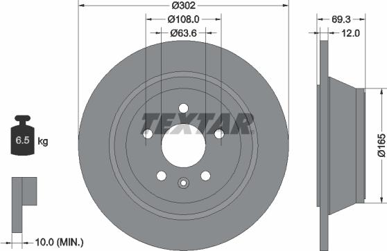 Textar 92168403 - Disco de freno parts5.com