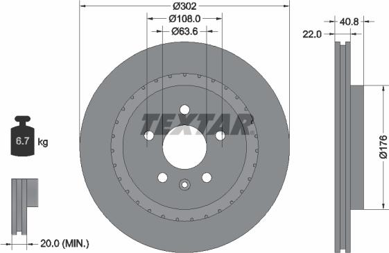 Textar 92168305 - Disco de freno parts5.com