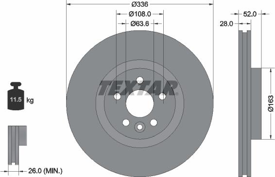 Textar 92168203 - Disco de freno parts5.com