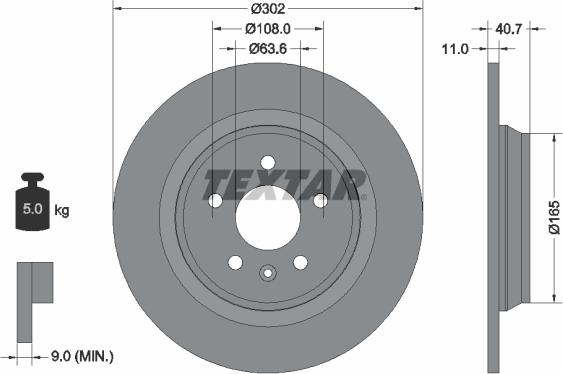 Textar 92162900 - Disc frana parts5.com