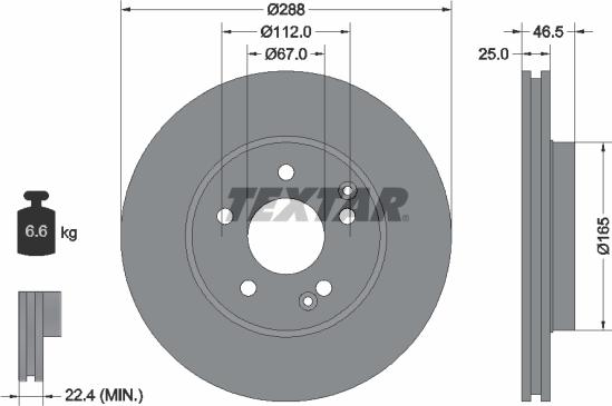 Textar 92105905 - Brake Disc parts5.com