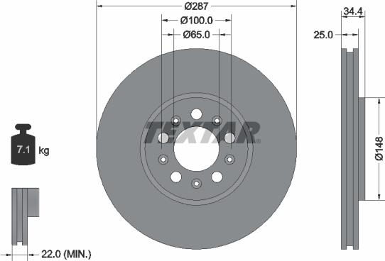 Textar 92106603 - Fren diski parts5.com