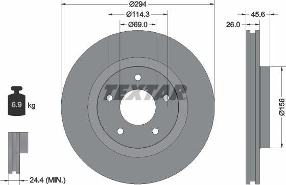 Textar 92184405 - Disco de freno parts5.com