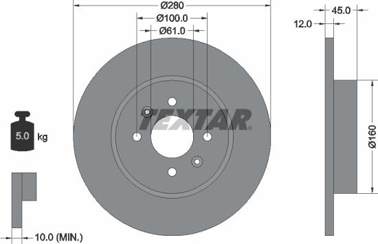 Textar 92181203 - Brake Disc parts5.com