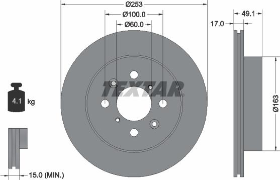 Textar 92135303 - Δισκόπλακα parts5.com