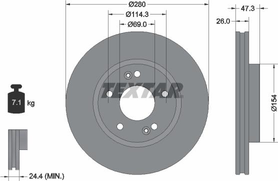 Textar 92133905 - Disque de frein parts5.com