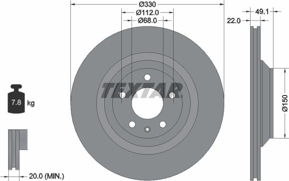 Textar 92132603 - Brake Disc parts5.com