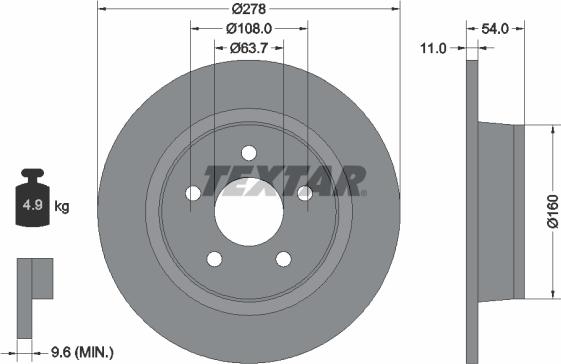 Textar 92124903 - Kočni disk parts5.com