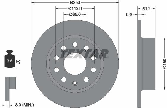 Textar 92120903 - Disque de frein parts5.com