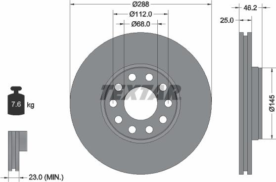 Textar 92121005 - Zavorni kolut parts5.com